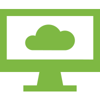 Symbol eines Computerbildschirms mit einer Wolke