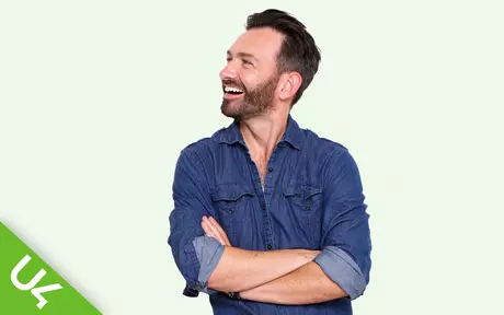 Laughing man with beard