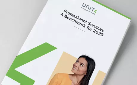 Cover image for the “Professional Services – a benchmark for 2023” report