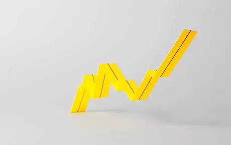 yellow 3D graph in gray background