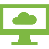 Symbol eines Computerbildschirms mit einer Wolke