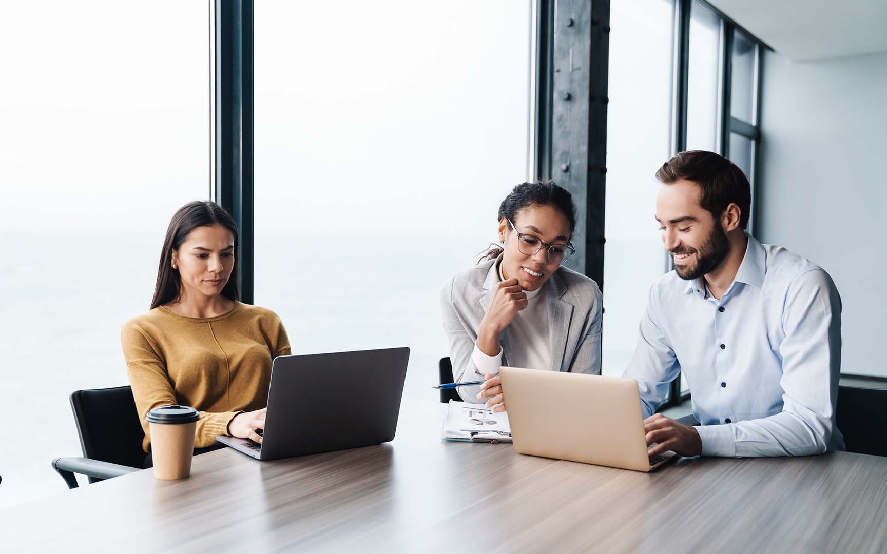 people working on laptops 