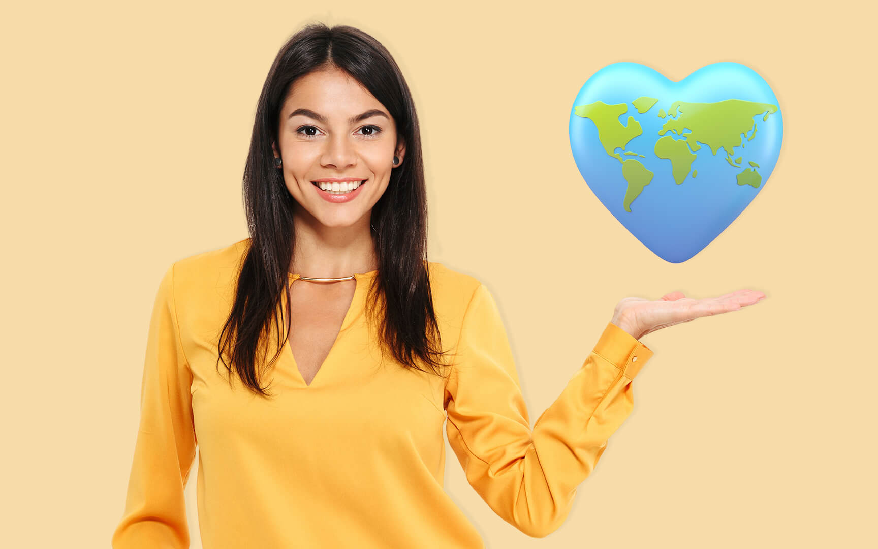 woman with a heart in hand