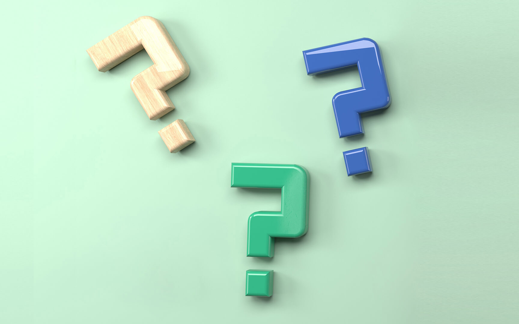 three question marks