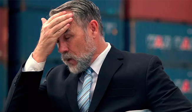 men with hand in his head