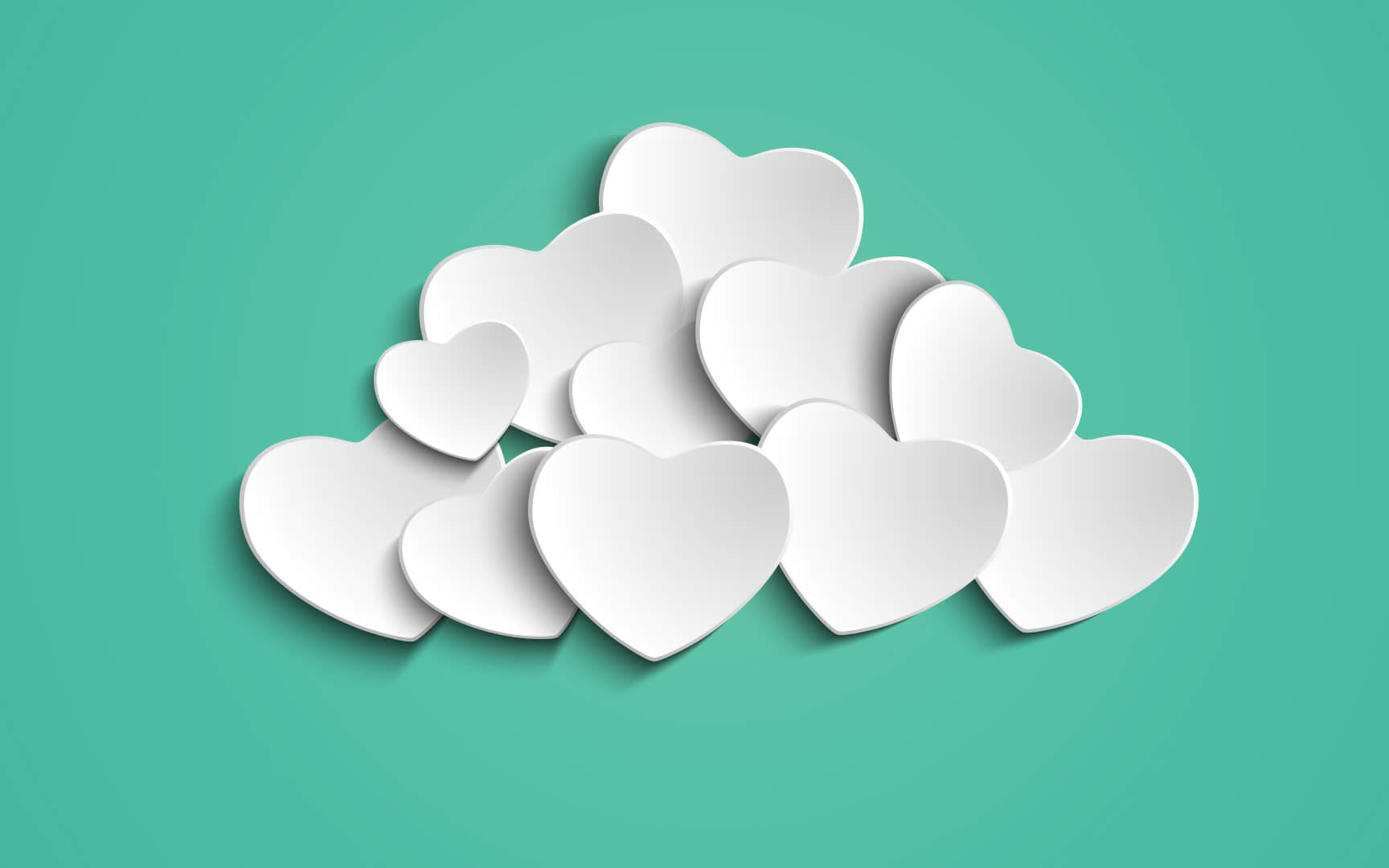 white paper love hearts