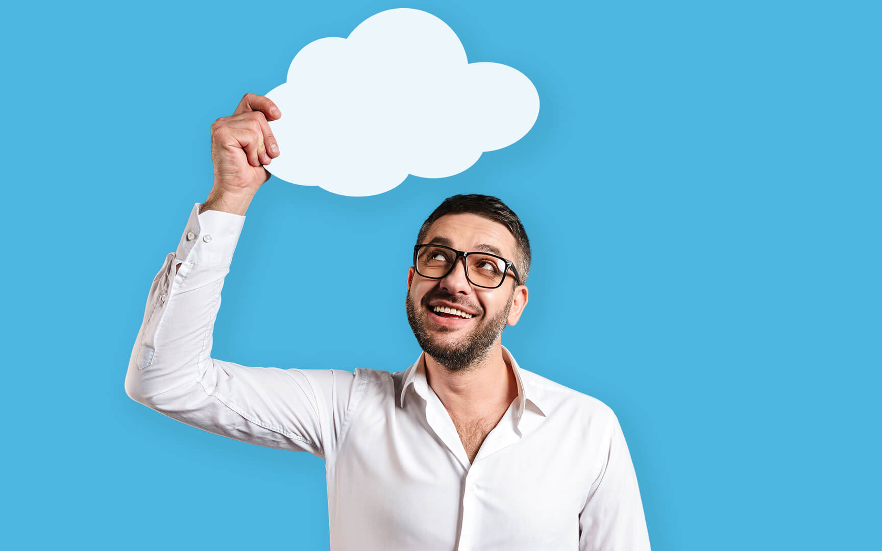 men with a white cloud in his hand