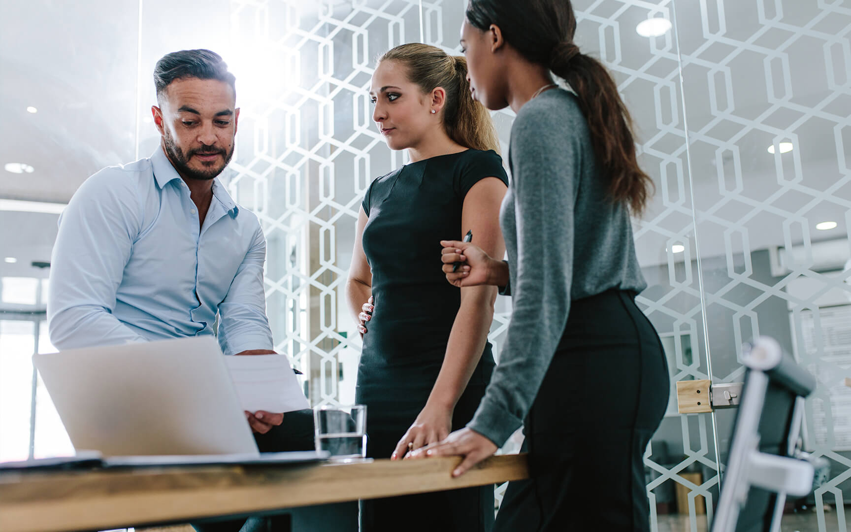 people speaking in a meeting
