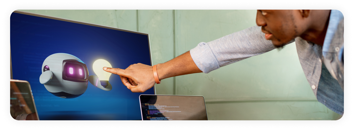 Key visual expressing Unit4's innovative use of AI technology