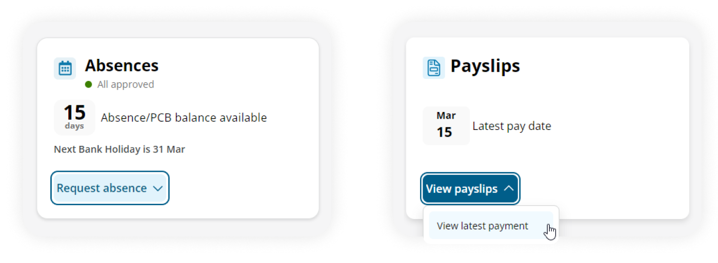 Example screen from this Unit4 solution - Unit4 HCM: Employee Self Service module