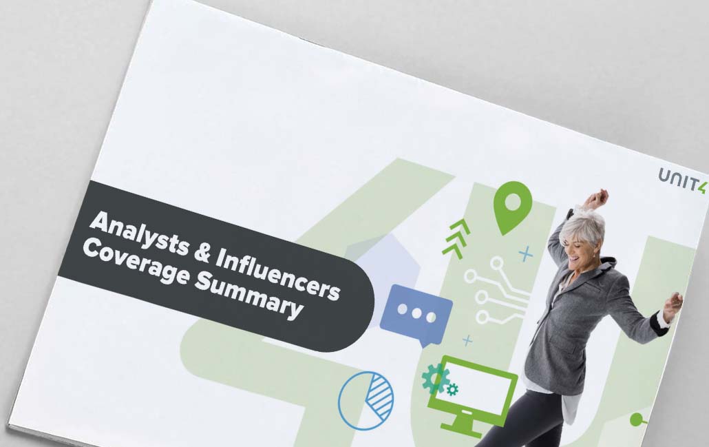 Unit4:n e-kirjan Analysts & Influencers Coverage Summary (Analyytikoiden ja vaikuttajien reportaasien yhteenveto) kansikuva