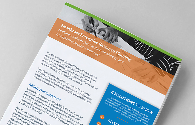 Constellation Researchin terveydenhuoltoalaa varten kootun listauksen kansikuva