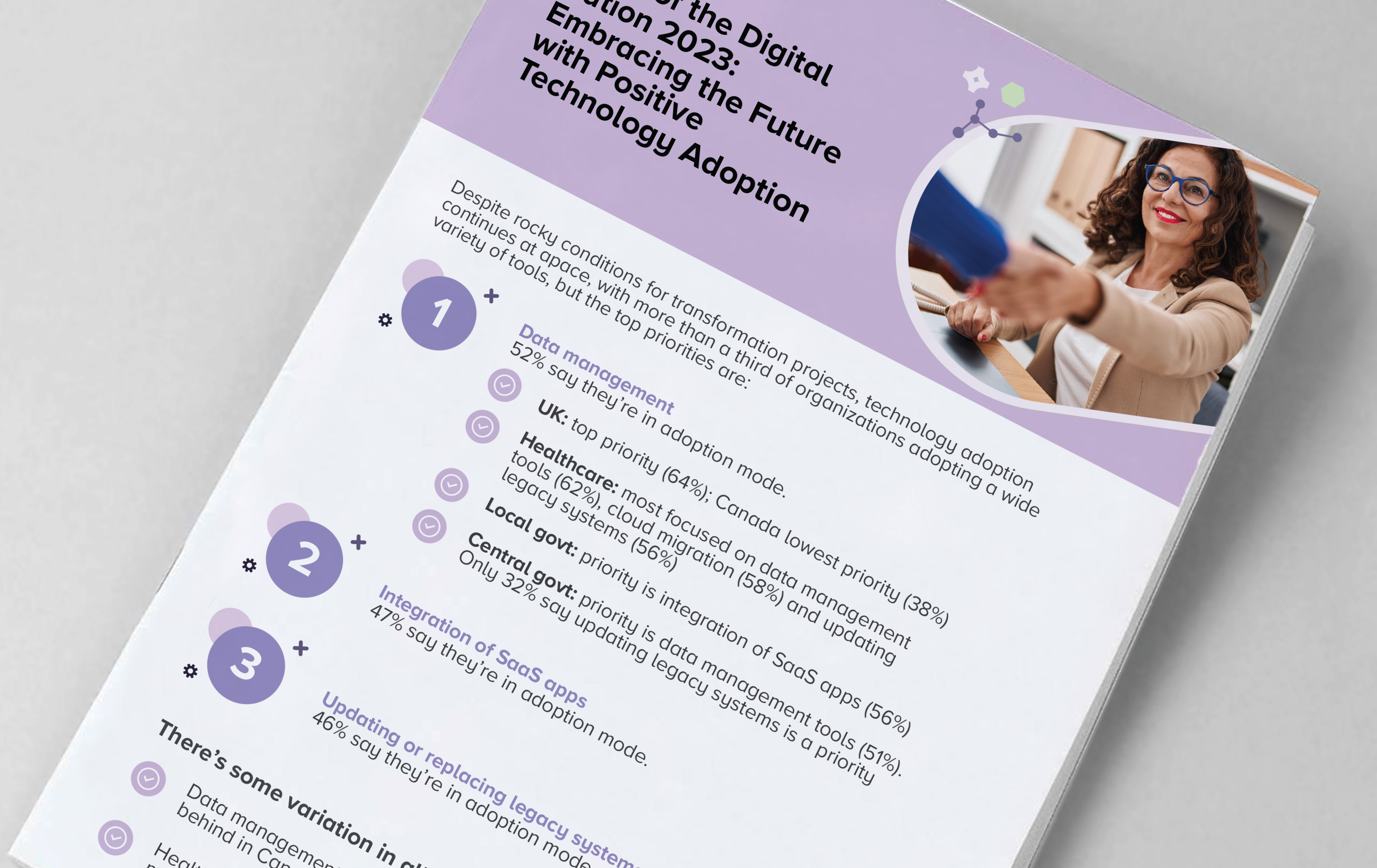 Tulevaisuuteen valmistautumassa positiivisella teknologian käyttöönotolla  infografiikan kansikuva