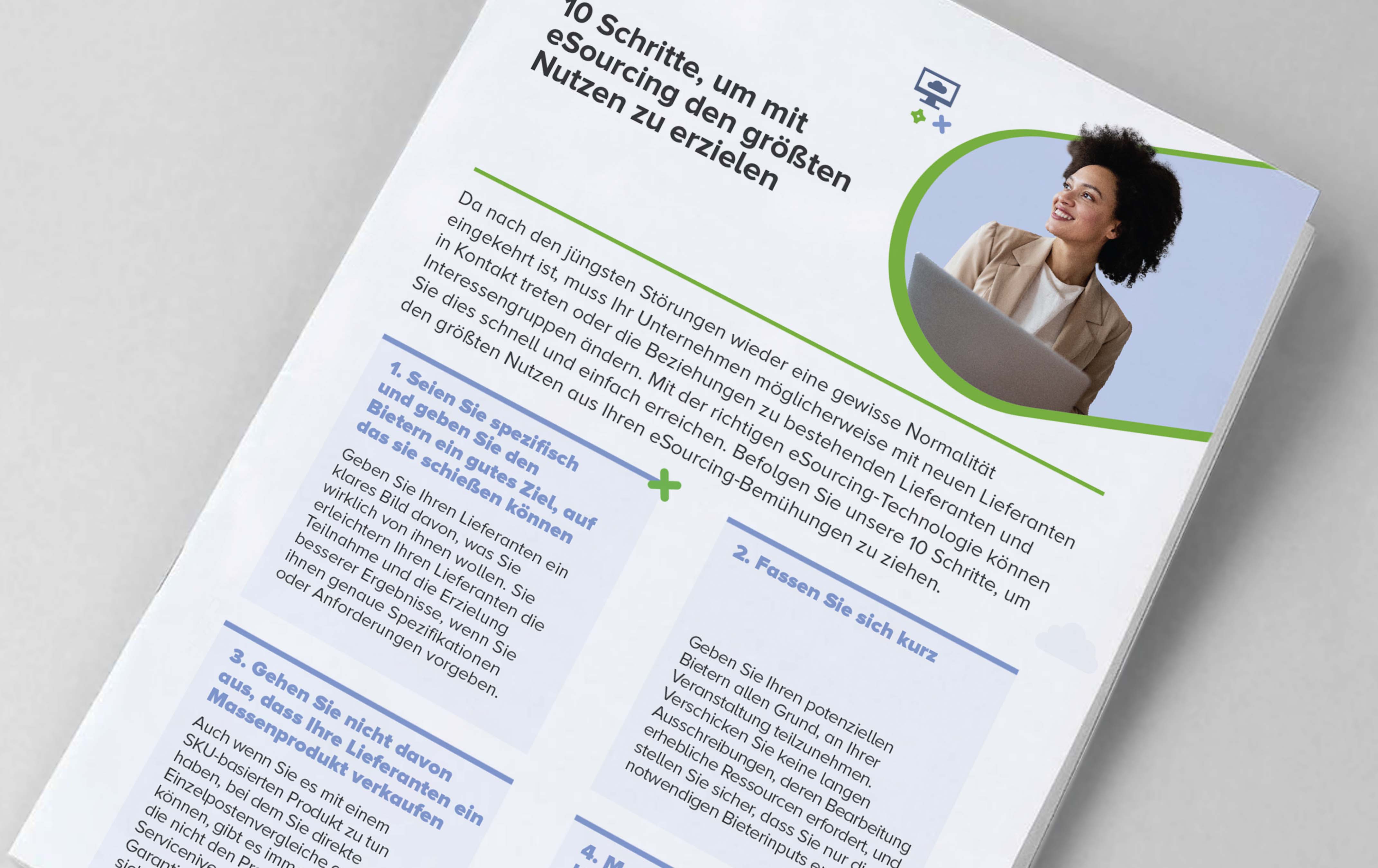 Titelbild für die Infografik: „10 essential steps to make eSourcing work for you“