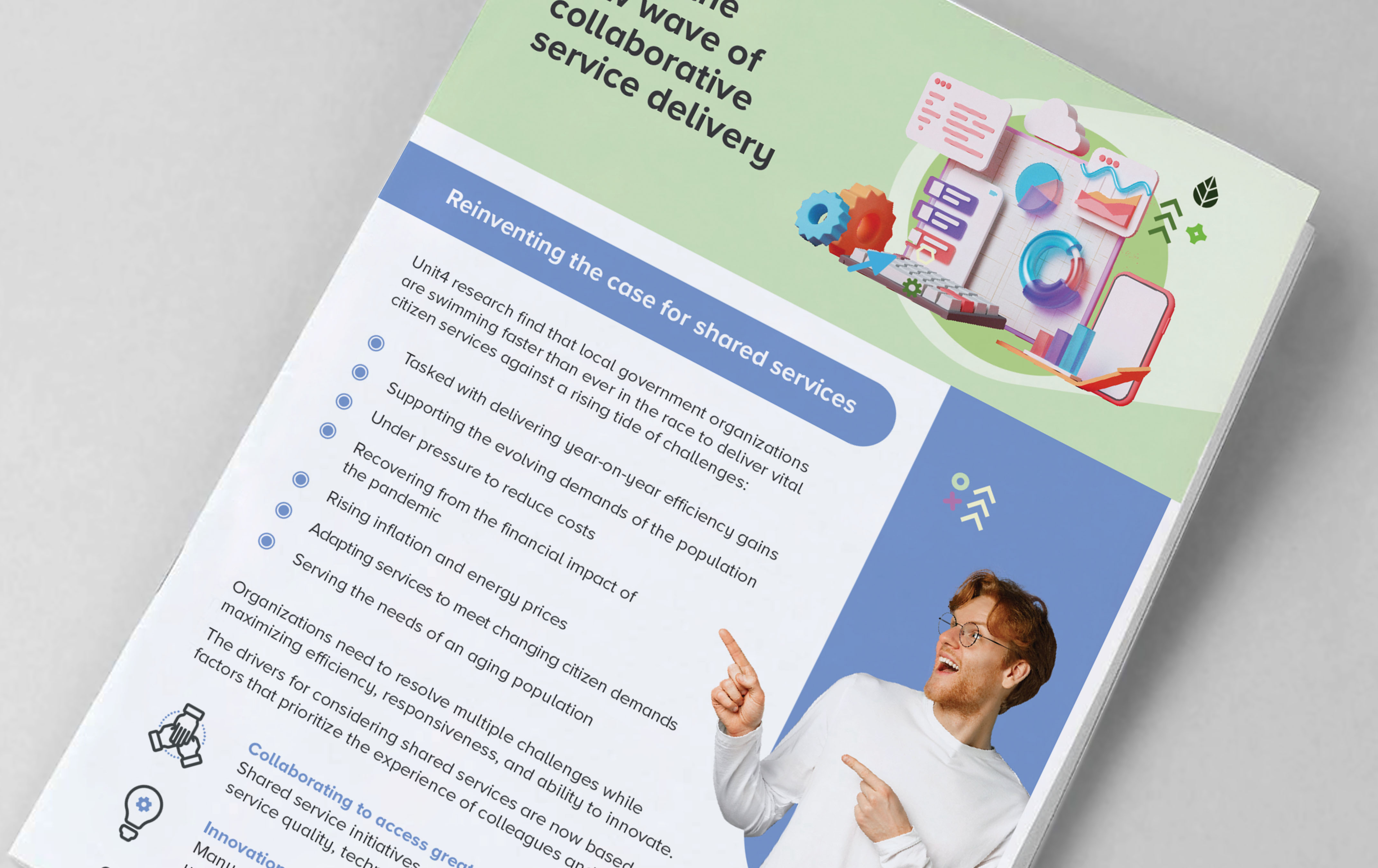 Forsidebilde til infografikk for offentlig sektor «Følger trenden innenfor samarbeidsbasert tjenesteleveranse»