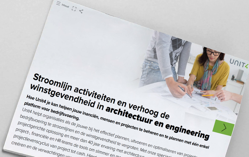 Omslagafbeelding voor eBook over hoe Unit4 architectuur- en ingenieursbureaus ondersteunt