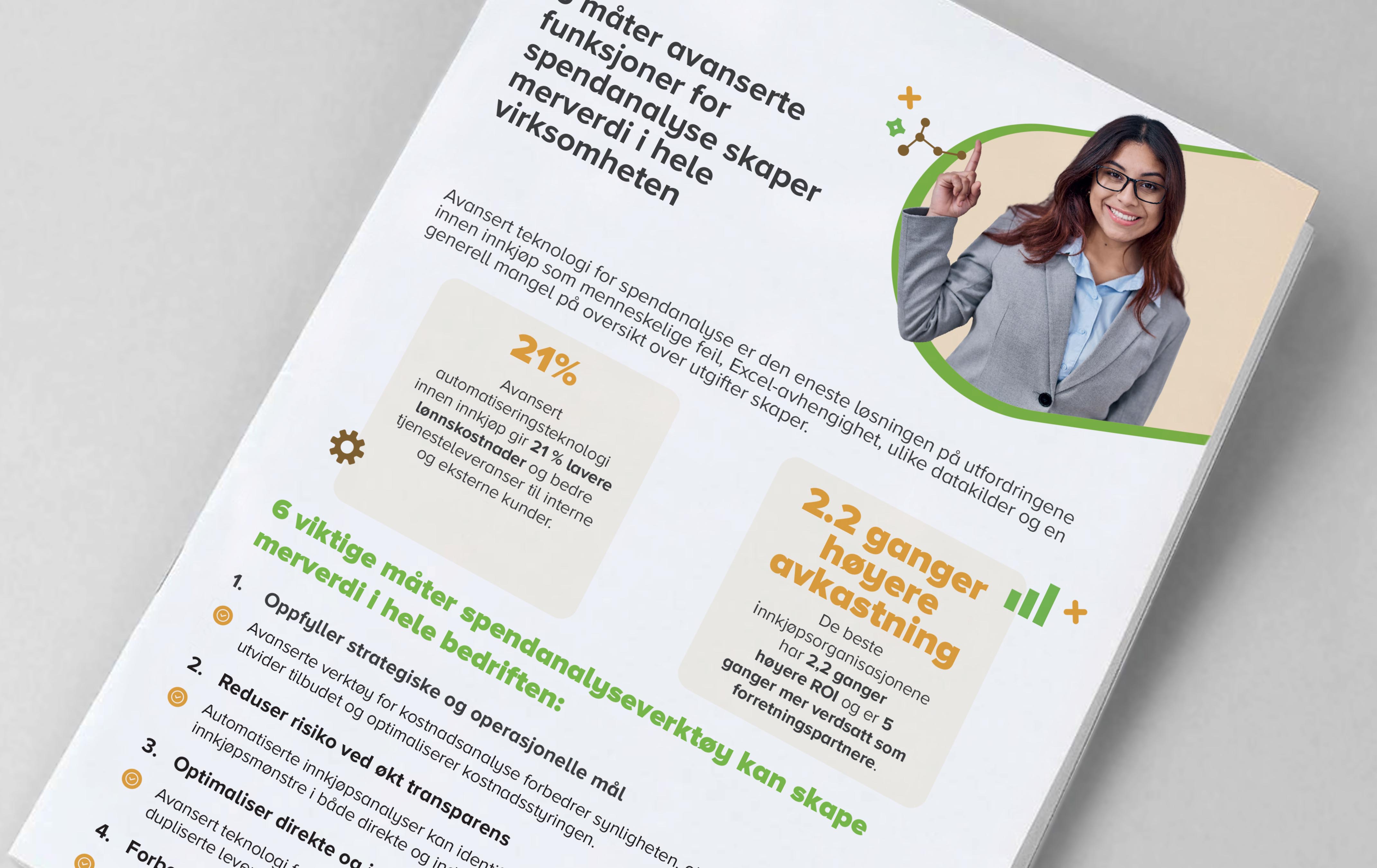 Forsidebilde for infografikken «Seks måter avansert forbruksanalyse kan tilføre verdi i hele bedriften på»