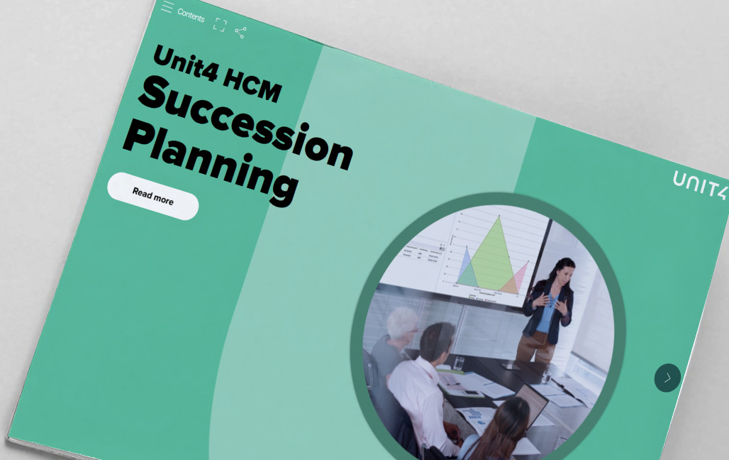 Napsauttamalla tätä pääset lukemaan e-kirjan: Unit4 HCM Succession planning (Jatkuvuussuunnittelu Unit4:n avulla)