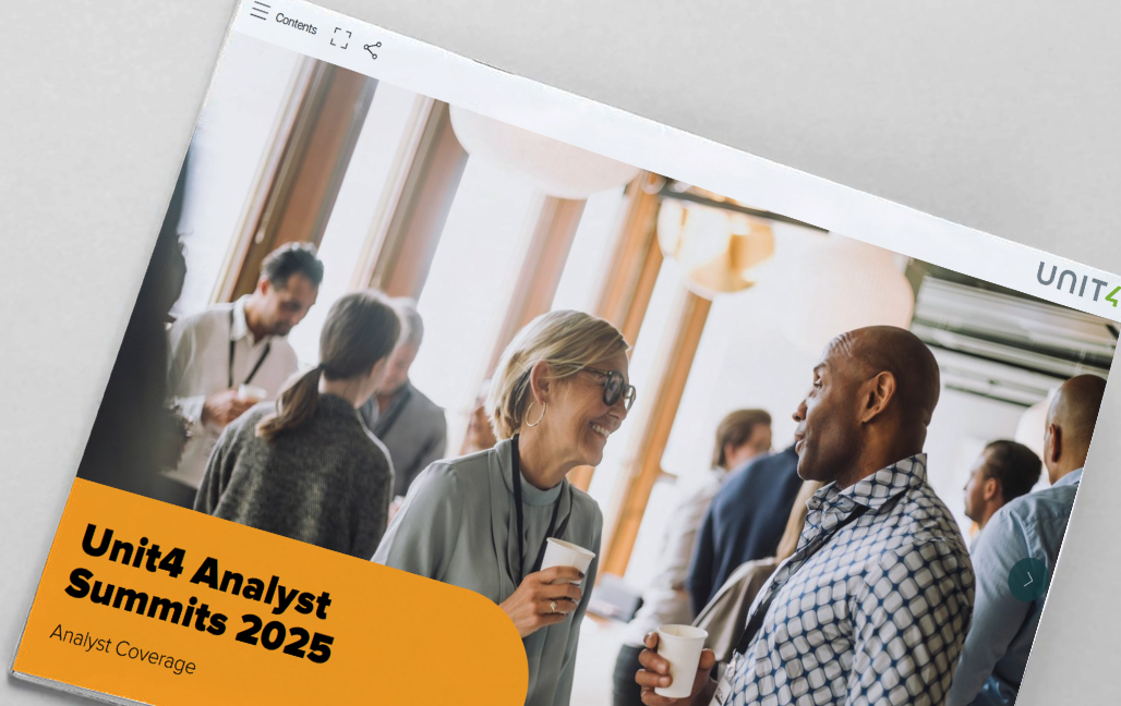 Lue tästä e-kirjamme: ”Unit4 Analyst Summits ’25”