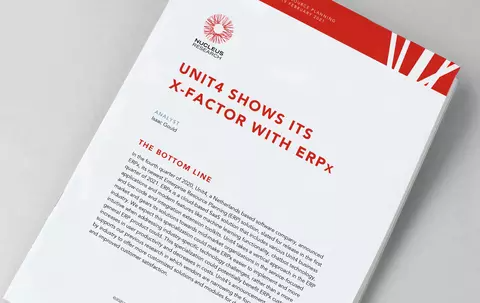 Cover image for Nucleus Research report - “Unit4 shows its X-Factor with ERPx”