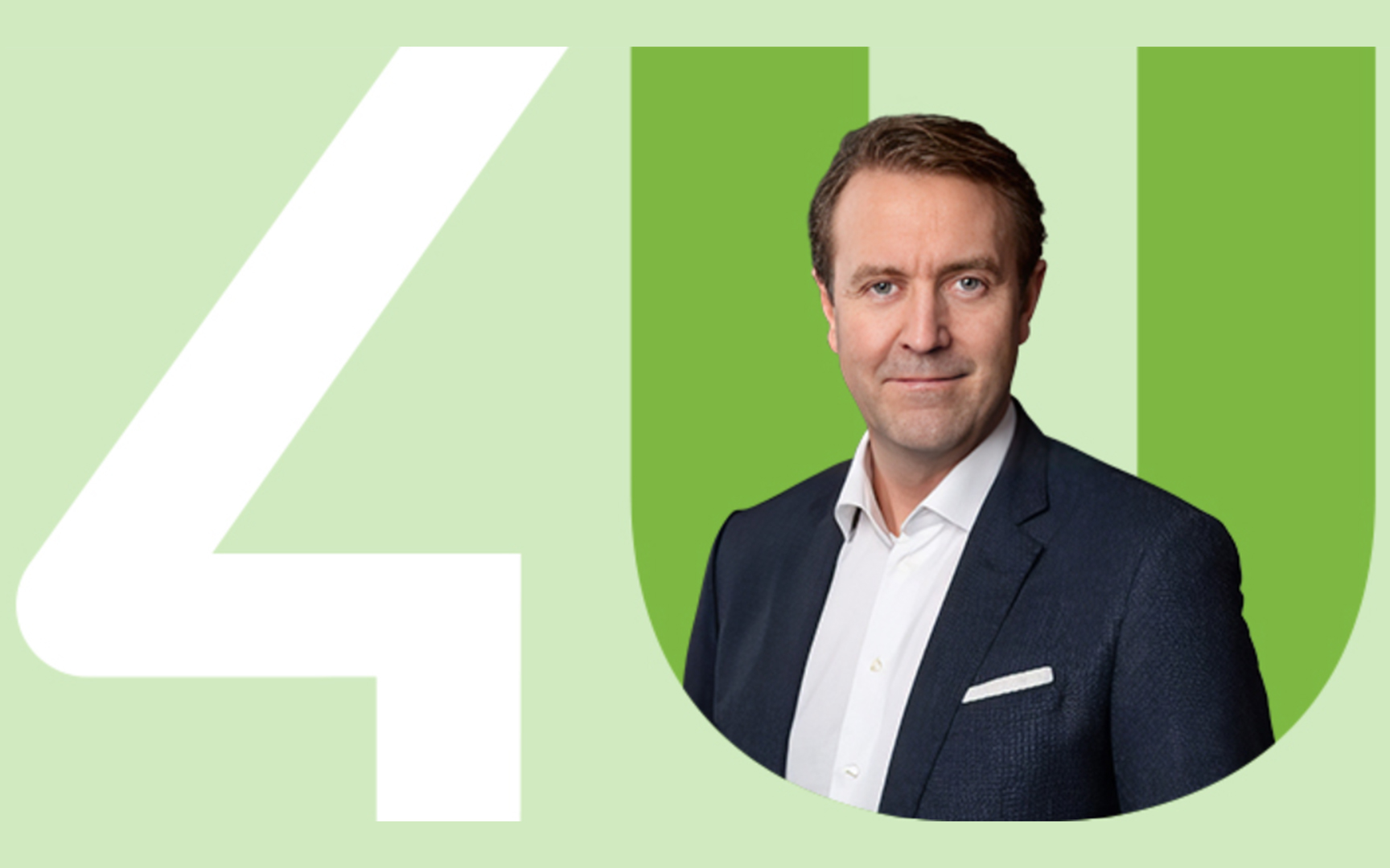 Johan Reventberg 4U on light green background