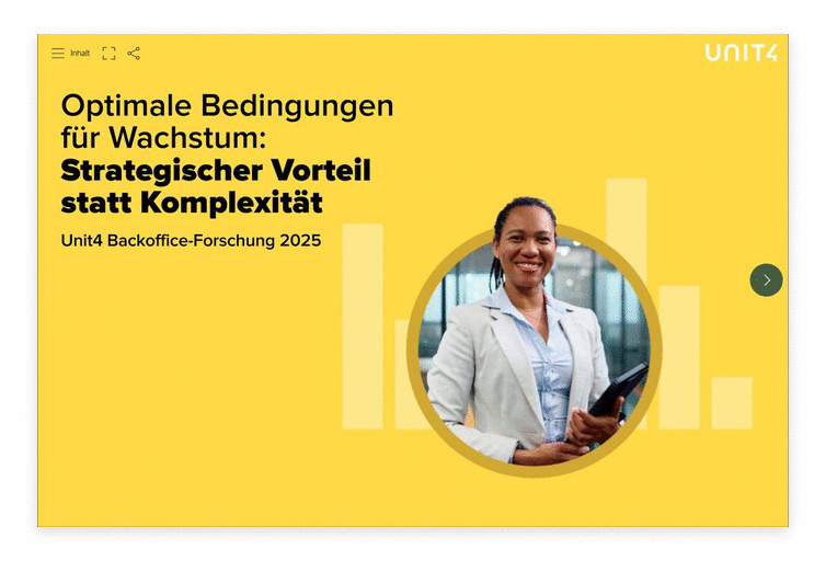 Titelbild für das E-Book von Unit4 zum Thema digitale Investition