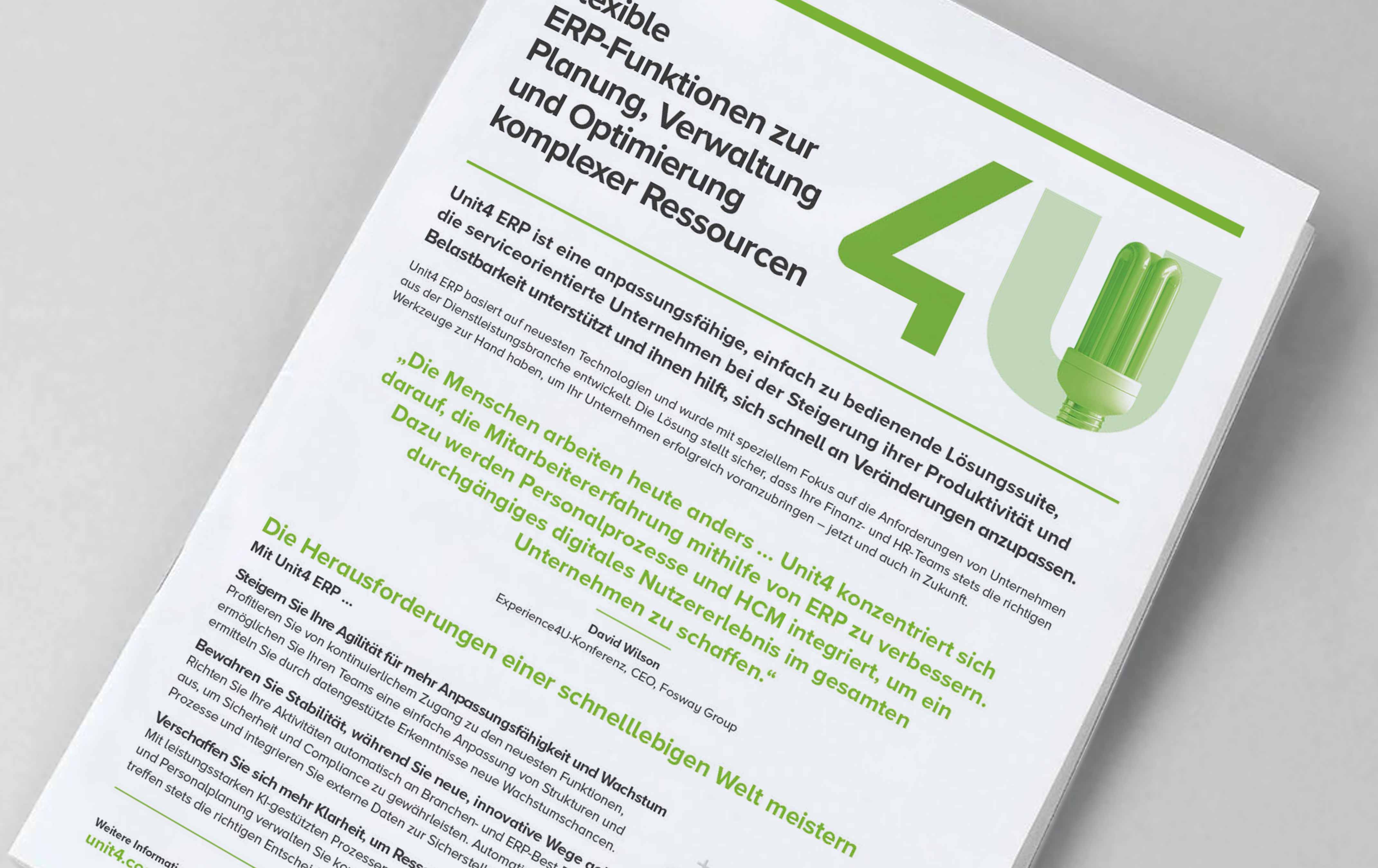 Cover image for 2-page overview of the Unit4 ERP product