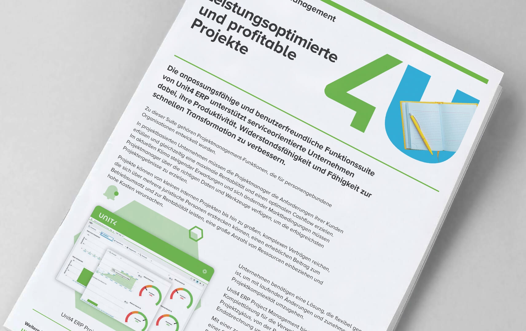 Titelbild für Unit4 ERP Factsheet - Projektmanagement