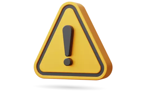 3D image of a warning sign
