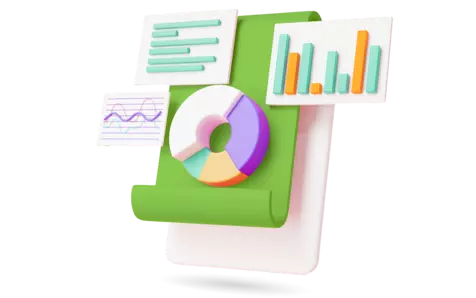 3D icon of different charts