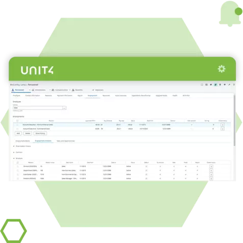 Skjermbilde som viser funksjonene i HCM for håndtering av komplekse medarbeiderscenarioer