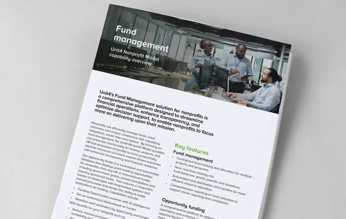 Click to read our datasheet about fund management software for nonprofit organizations