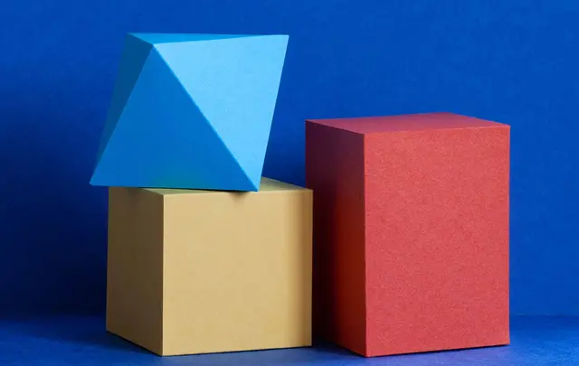 blocks on blue background