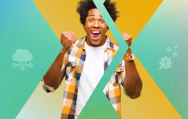 person smiling X4U branding