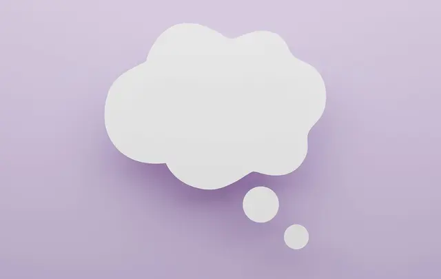 thought cloud on purple background