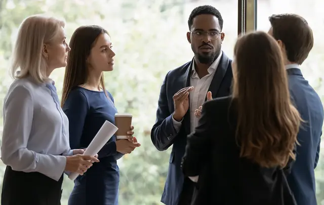 business people talking