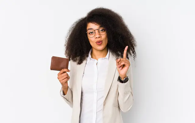 woman holding wallet