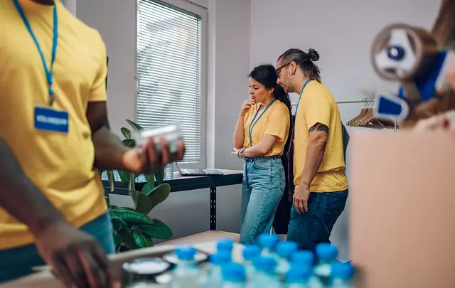 group of volunteers working 