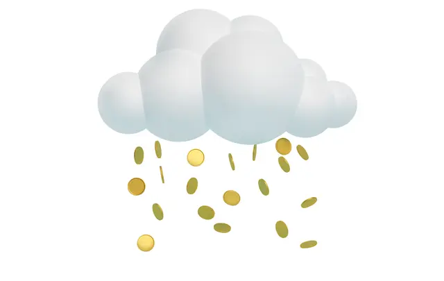 Cloud with money rain