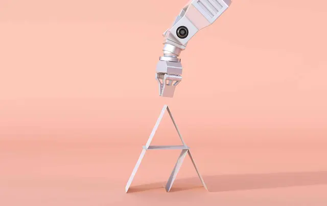 Robot arm trying to pick up an A