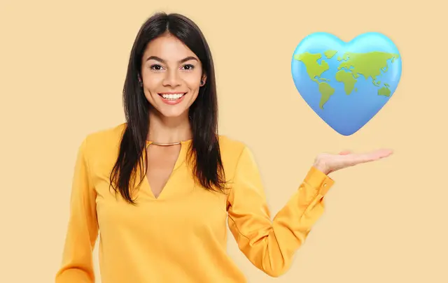 woman with a heart in hand