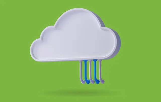 cloud with a green background