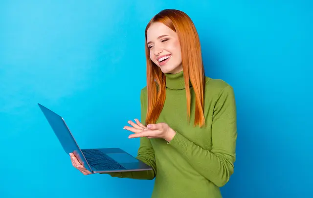 young lady with a laptop