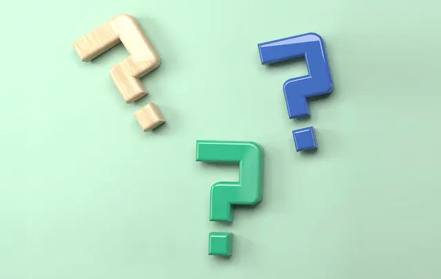 three question marks