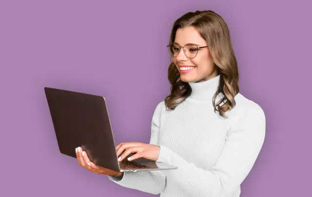 woman with a laptop in her hand