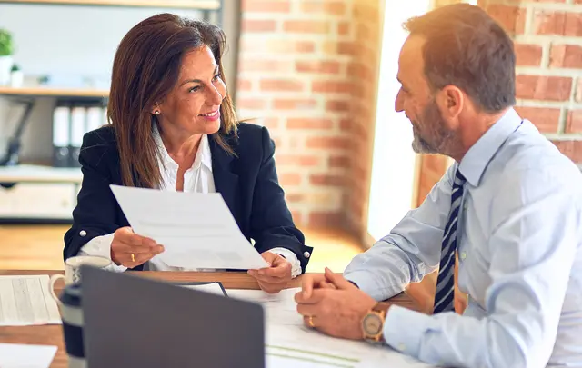 two people in a meeting