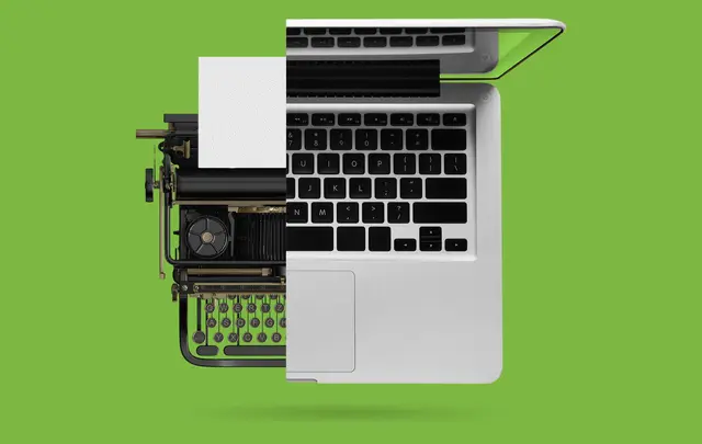 typewriter laptop