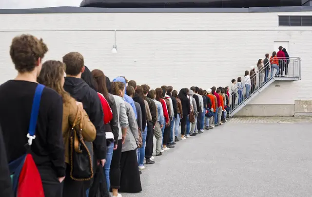 people in line