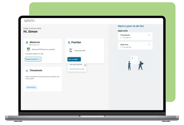 Screenshot showing how to stay on top of your to-dos with Unit4 HCM