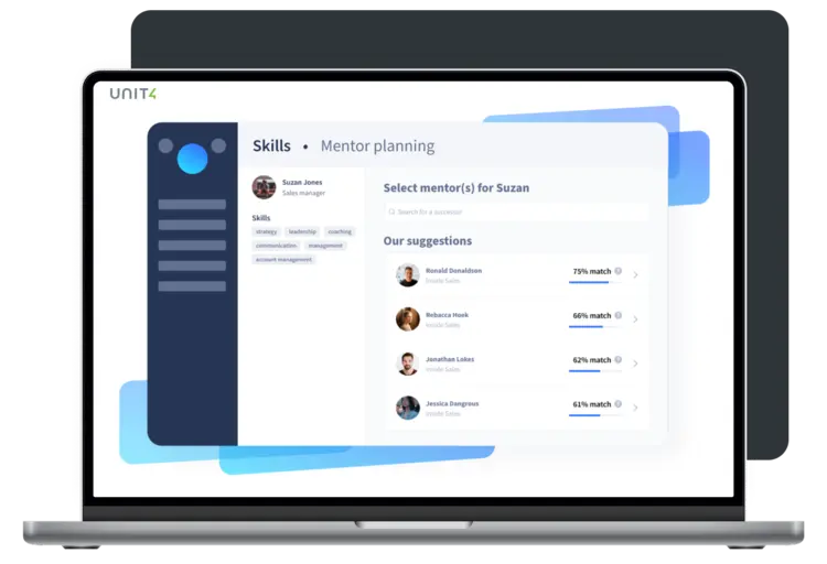 Screenshot showing the talent management capabilities of Unit4 HCM